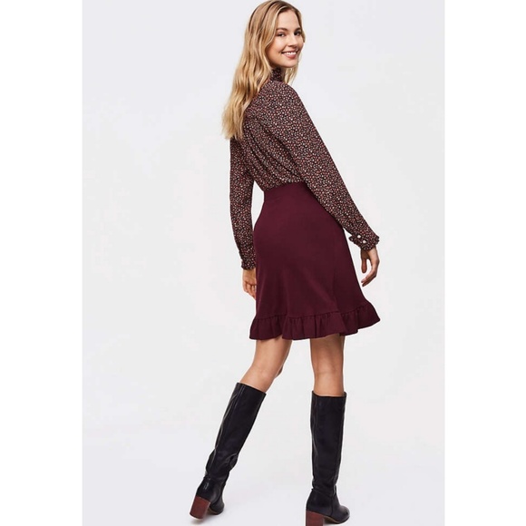 🎉NWT🎉 LOFT Ruffle Wrap Skirt - Picture 2 of 4